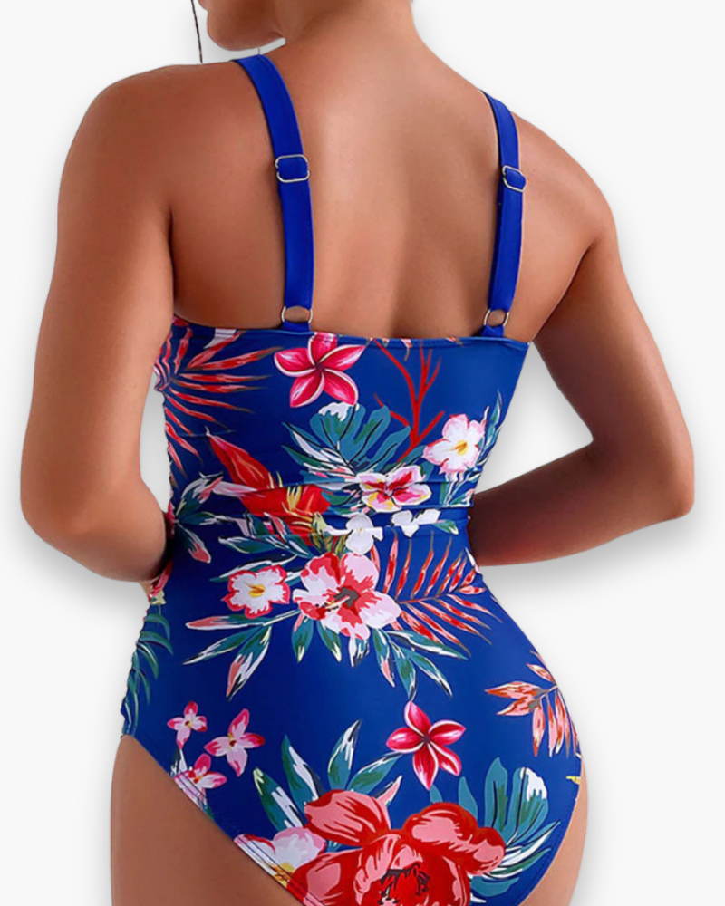 Damen Eleganter Blumenbadeanzug | Einteilig