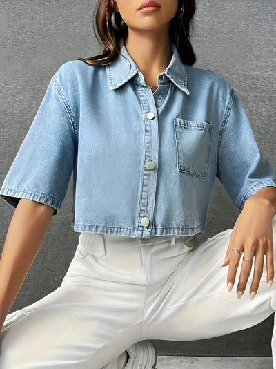 Bailey | Mühelos schickes hellblaues Denim-Shirt