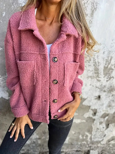 Damen Winter Teddy Mantel | Langarm