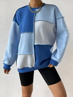 Mila | Farbblock-Sweatshirt in Blau