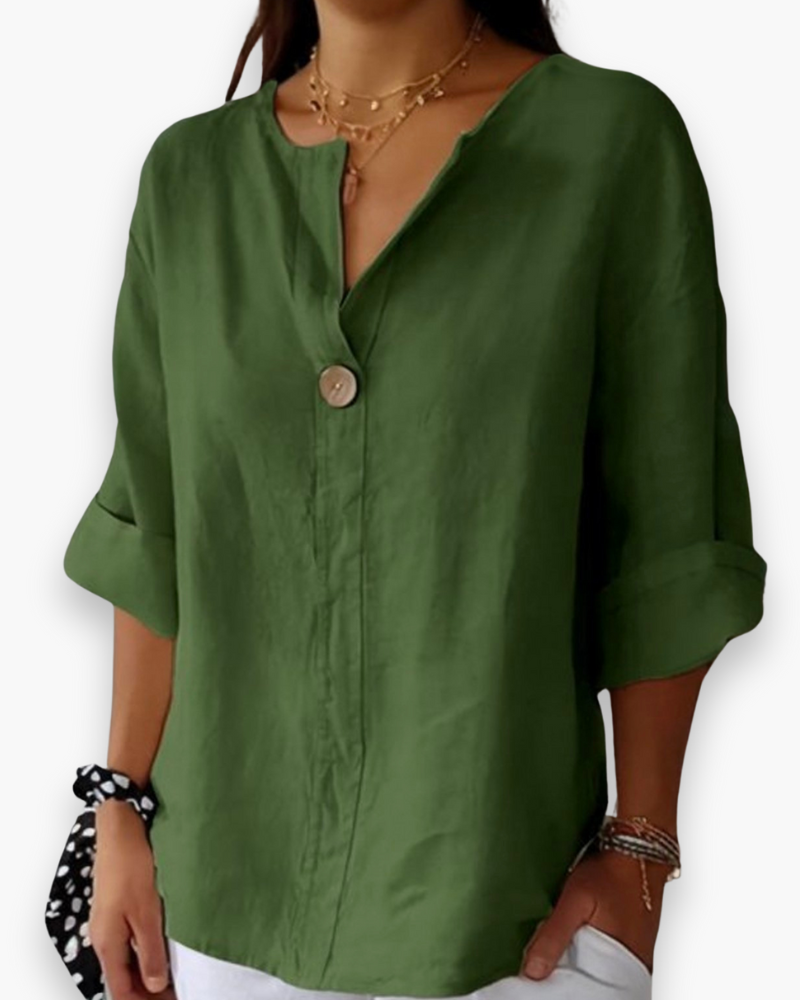 Damen Lässige V-Ausschnitt Bluse | Elegant