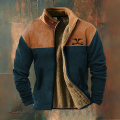 Volkmar® | Lässige Fleece Jacke in Marineblau