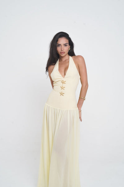 Sanya | Rückenfreies Plissiertes Maxikleid