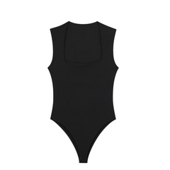 Portia - Modischer Jumpsuit mit eckigem Kragen für Damen in Schwarz