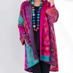 Damen Jahrgang Mehrfarbig Strickjacke | Lässig in Rosa