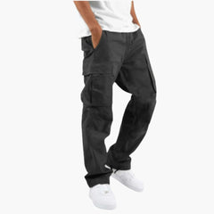 Weite Cargo-Hose für Männer - Bequeme Passform mit Taschen in Schwarz