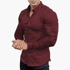 Slim-Fit Hemd für Herren in Rot