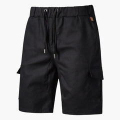 Herren Sommer Cargo Shorts mit Taschen und Kordelzug in Schwarz