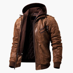 Kapuzierte Jacke für Herren in Braun
