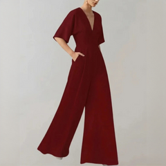Yoko - Eleganter und trendiger Jumpsuit in Dunkelrot