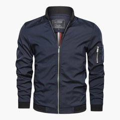 Herren jacke mit Frontreißverschluss und Ärmeltasche in Blau