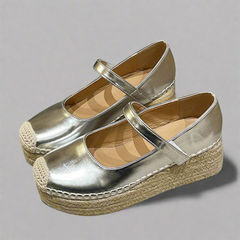 Verena | Premium Keilschuhe mit Schnalle für den Frühling in Silber