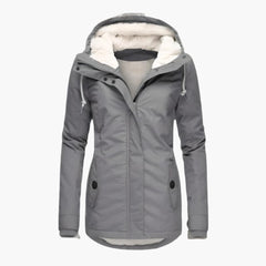 Gefütterte Winterjacke mit Kapuze für Herren in Grau