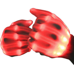 GlowHands – LED-Neon-Leuchthandschuhe in Rot