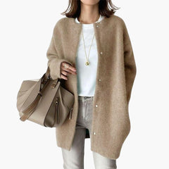 Wollmantel mit Gürtel für Damen in Khaki