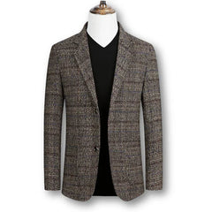 Lukas | Eleganter Herrenblazer im Tartan-Stil in Braun