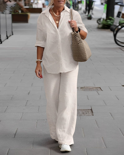 Beth - Bequemes Sommer Leinen-Set