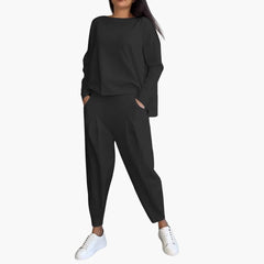 Stilvolles und gemütliches Zweiteiler-Set für Damen in Schwarz