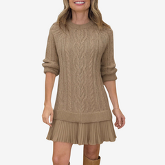 Trivora™ - Stilvolles & Warmes Strickkleid in Braun