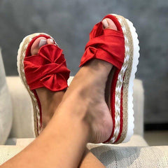 Solegenius - Orthopädische Sandalen mit Schleifendetail in Rot