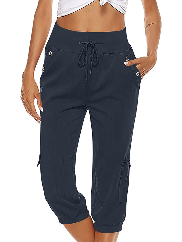 Kordelzug Hose mit Taschen für Damen