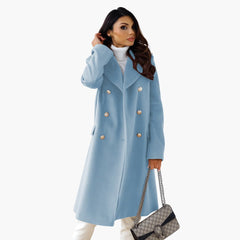 Lapel Collar Trenchcoat für Damen in Blau