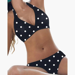 Rückenfreier Damen Bikini - Neckholder Design für Sommerurlaub in Schwarz