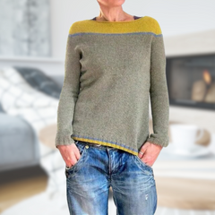 Alia | Damenpullover mit klassischem Rundhals in Gelb
