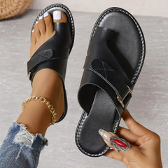 Stella | Konturiertes Fußbett Fußgewölbestütze Sandalen in Schwarz