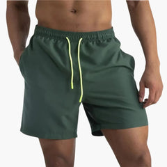 Herren Badeshorts mit Kordelzug und Seitentaschen in Armee grün