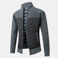 Uffe - Strickjacke mit Stehkragen in Dunkelgrau