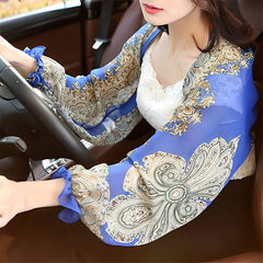 Rosemarie | Damen Chiffon Überwurf Schal Paisley – Chiffon Schal Paisley Damen 2026 in Blau