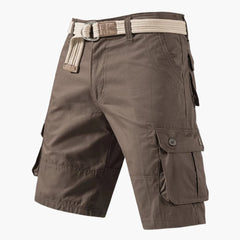 Cargoshorts mit Gürtel und Taschen - für Herren im Freizeitstil in Braun