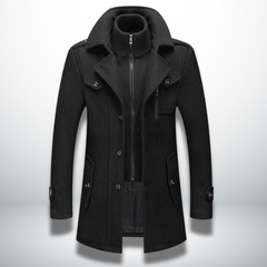 Angelo™ | Warmer und eleganter Mantel für Männer in Schwarz