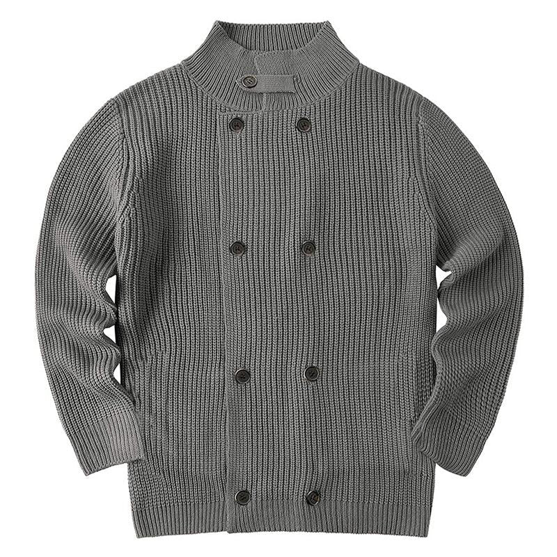 Einfarbige Strickjacke mit Knopfleiste für Männer