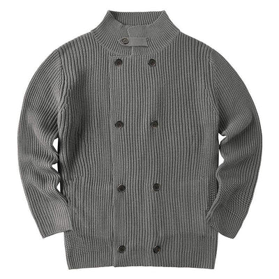 Einfarbige Strickjacke mit Knopfleiste für Männer