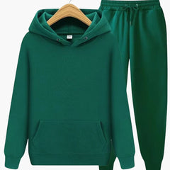 Herren Jogginganzug mit Kapuzenpullover und Bündchenhose in Grün