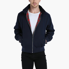 Rippbündchen Harrington Jacke für Herren in Navy blau