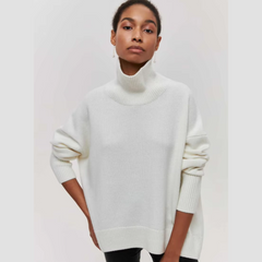 Kurzarm-Rollkragenpullover – Kühne Eleganz mit modernem Flair in Weiß