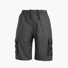 Herren Cargo Shorts mit Taschen und Kordelzug für Sommer in Dunkelgrau
