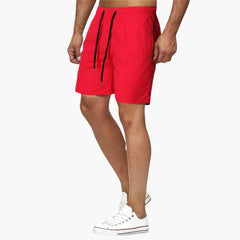 Herren Badeshorts Sommer mit Kordelzug und schnelltrocknendem Stoff in Rot