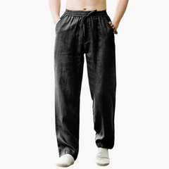 Nils | Lässige Sommerhose mit lockerer Passform in Schwarz