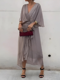 Sherry | Wickel Midikleid in Grau (Fast ausverkauft)