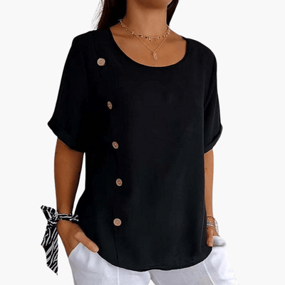 Bluse für Damen mit seitlichen Knöpfen – Elegant & Leicht
