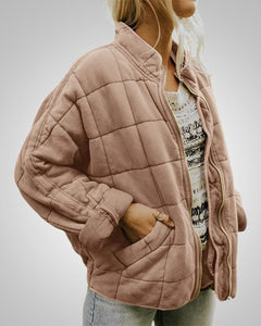 Claudia | Damen Oversized Lässiger Zeitloser Jacke in Khaki