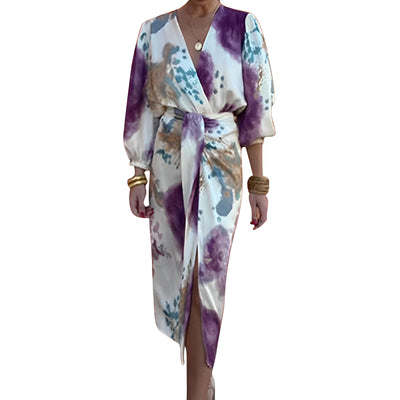 Jazmyn - Elegantes V-Ausschnitt-Kleid für Damen