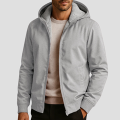 Thayer | Fleecegefütterter Hoodie in Hellgrau