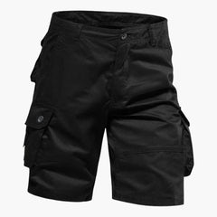 Herren Sommer Cargo Shorts mit Taschen und knielangem Schnitt in Schwarz