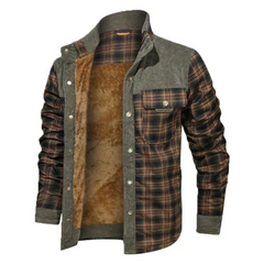 Herren Winterjacke Warm Gefüttert | Komfortabel in Grün/Orange