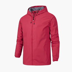 Wasserdichte Regenjacke für Herren mit Atmungsaktivem Material in Rot